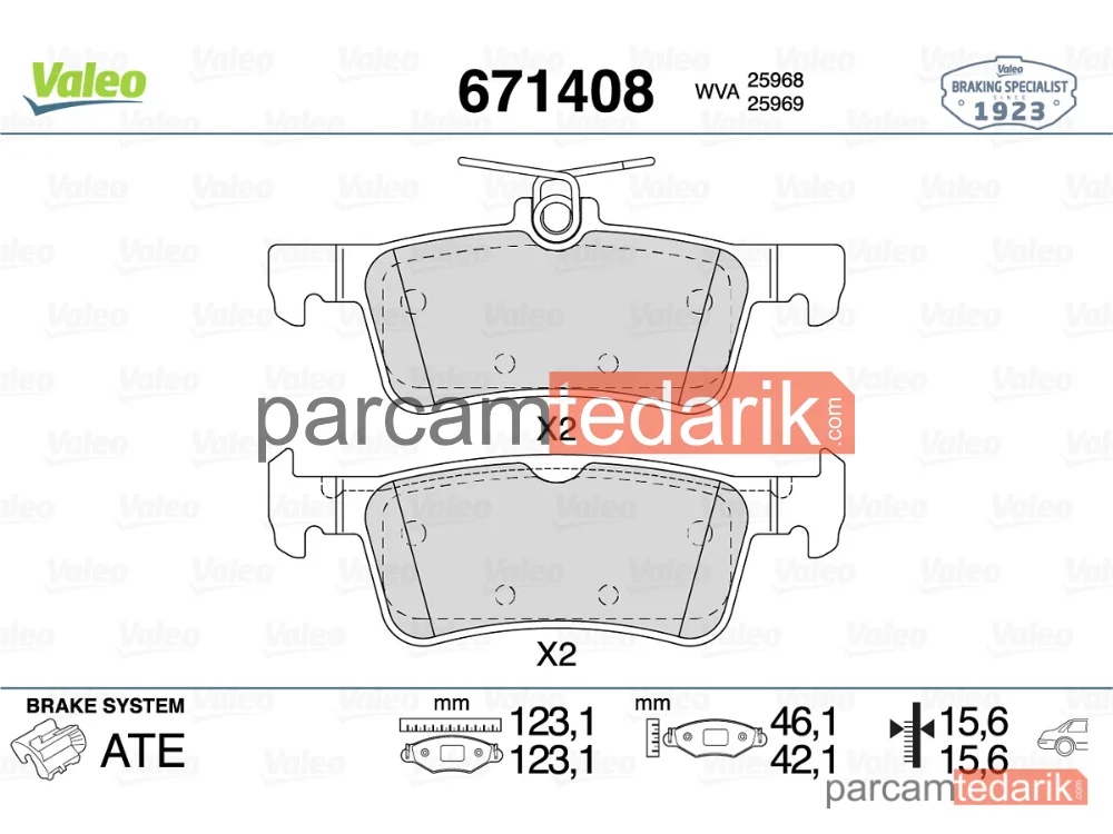 671408 | Fren Balatası (Arka) — Peugeot 308 II, Peugeot 308 SW II